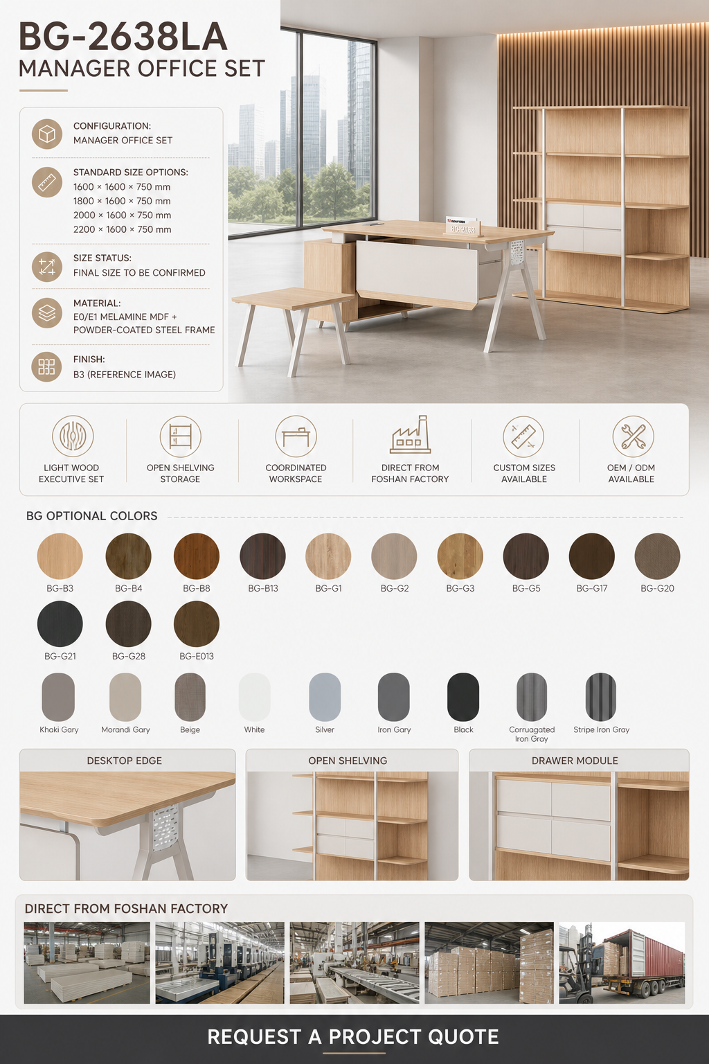 Meja Manajer L-Shape — detail fitur 3