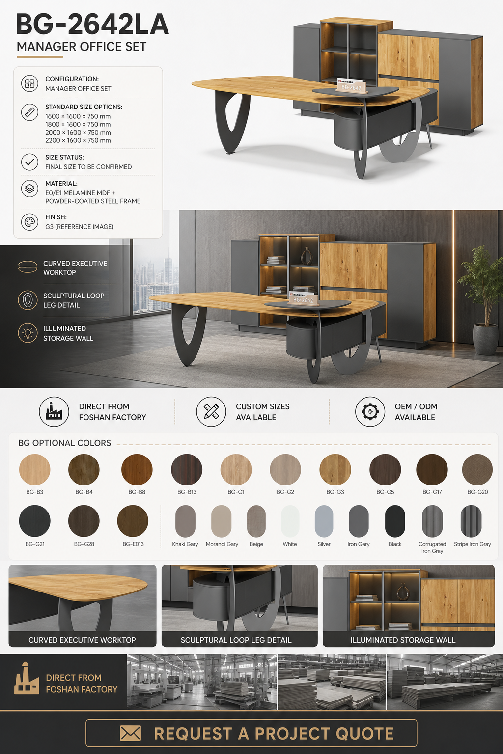 Meja Manajer L-Shape — detail fitur 3