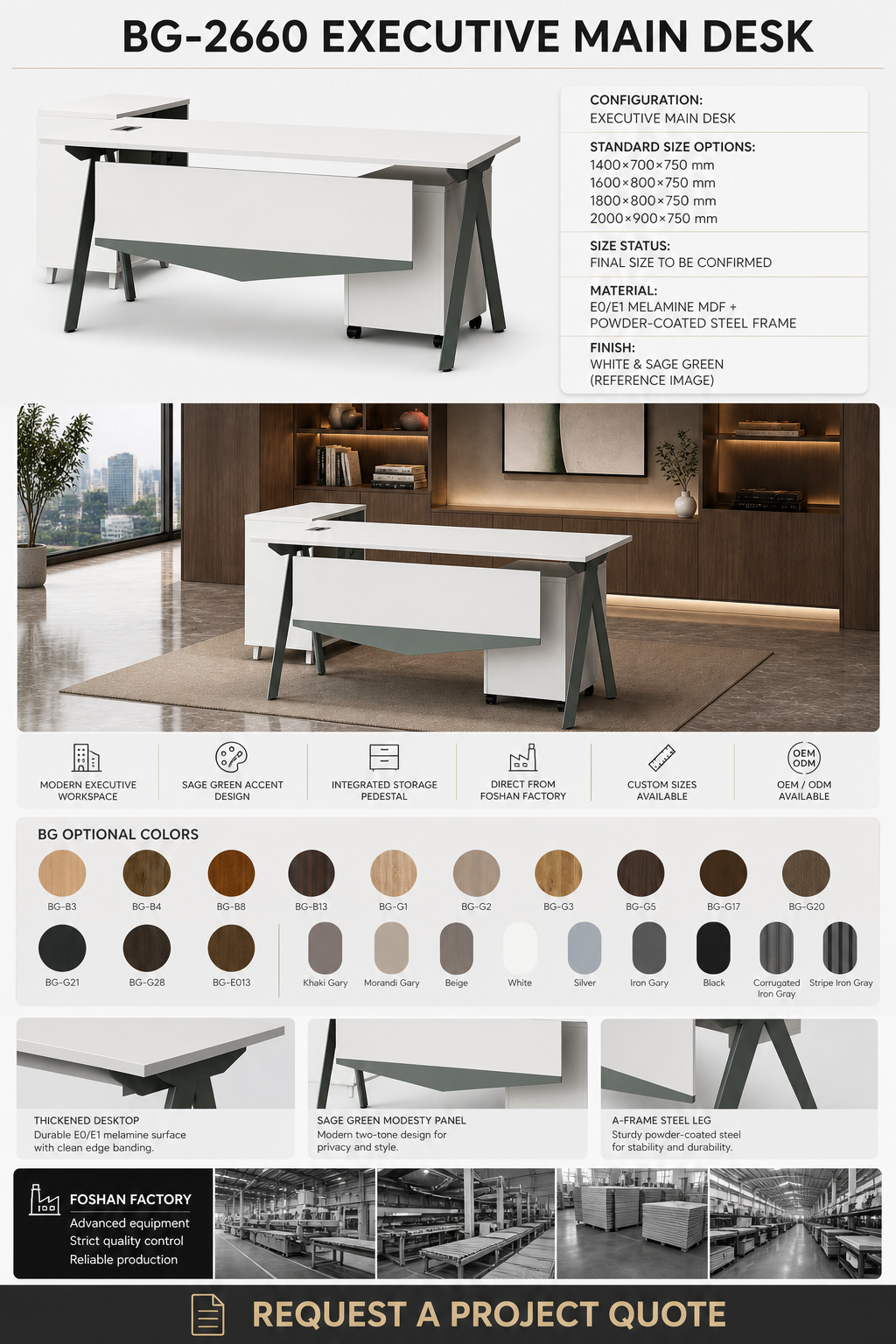 Executive Desk — BG-2660 detail