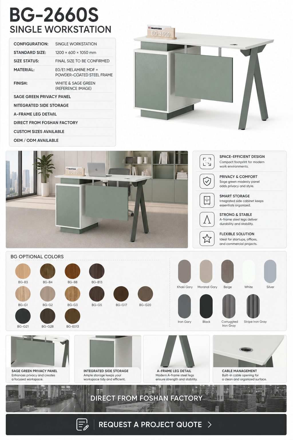 Meja Staf — BG-2660S detail