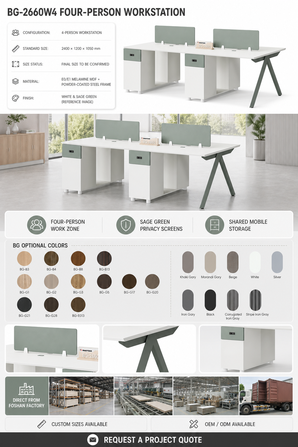 Office Workstation — BG-2660W4 detail