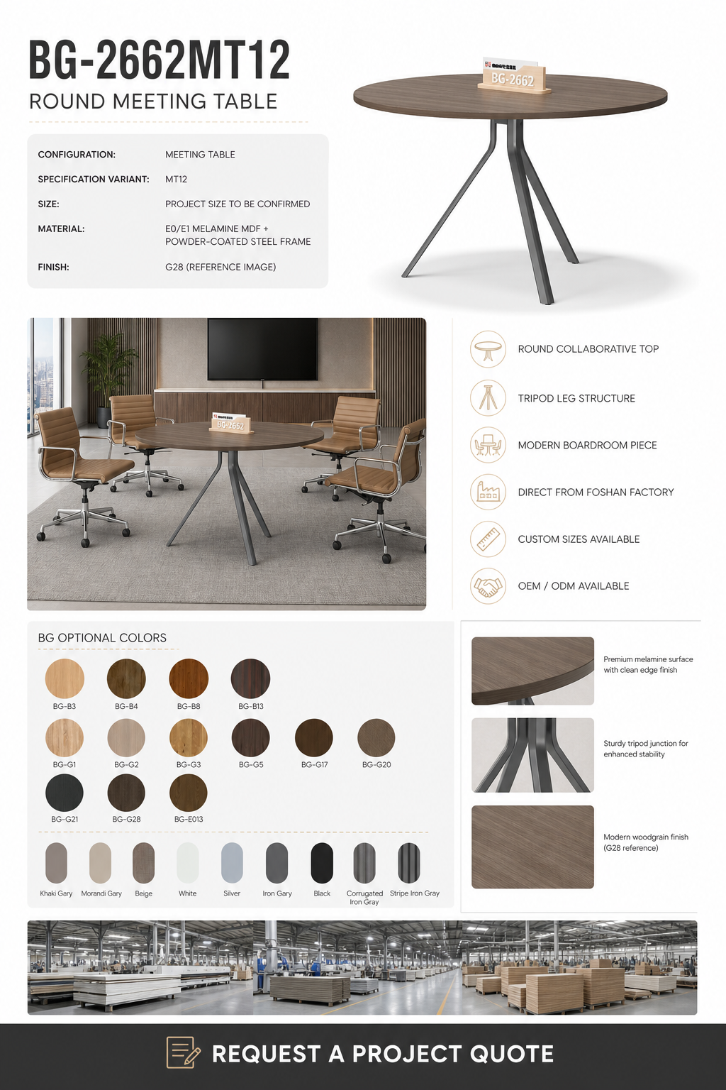 Oval Meeting Table — BG-2662MT12 detail