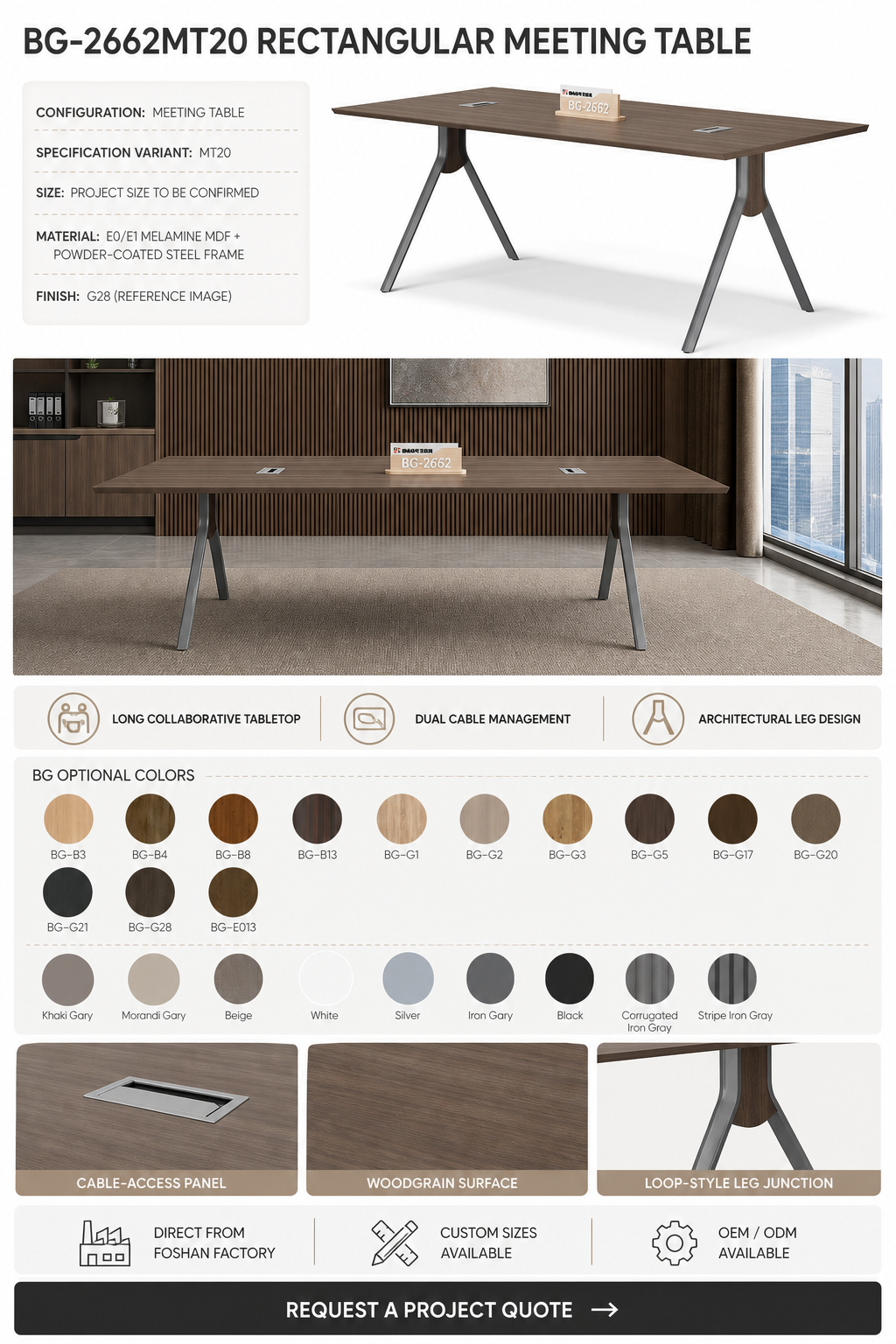 Oval Meeting Table — BG-2662MT20 detail