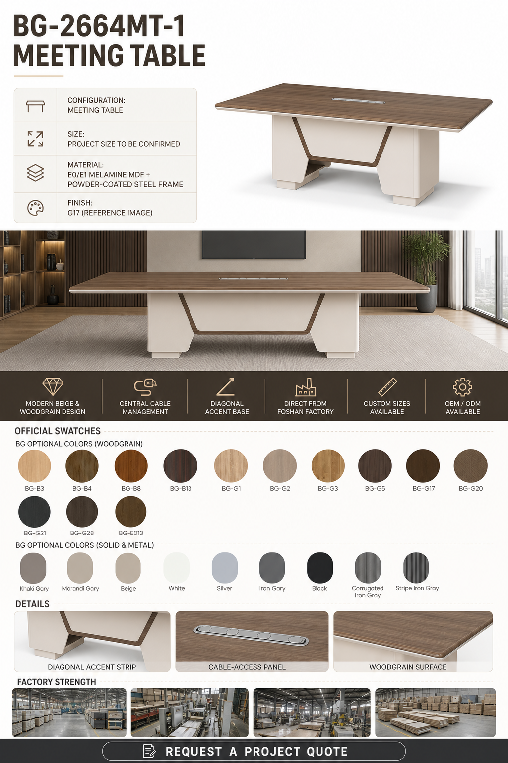 Meja Rapat Oval — BG-2664MT-1 detail