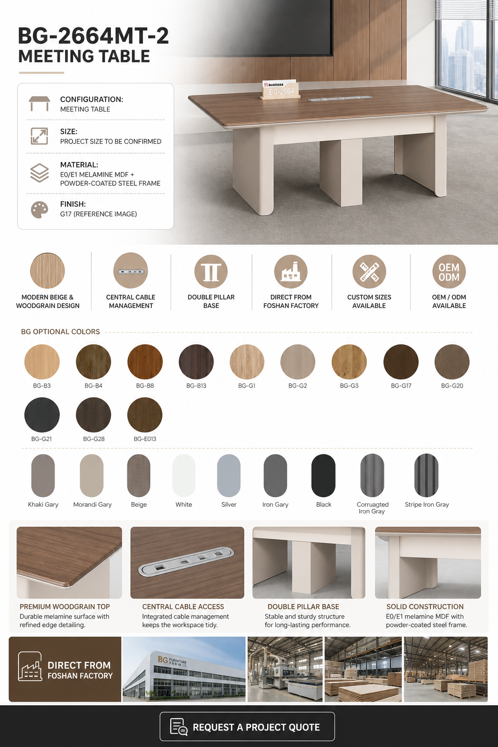Oval Meeting Table — BG-2664MT-2 detail