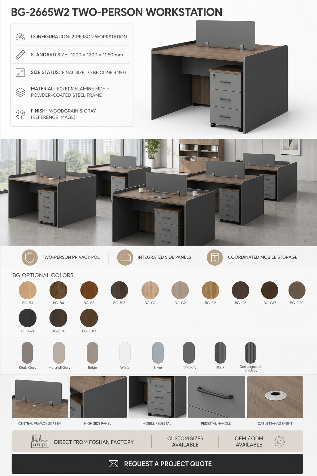 Office Workstation — BG-2665W2 detail