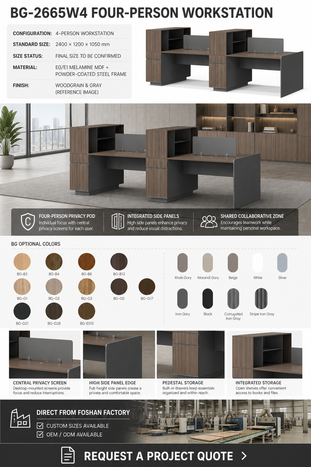 Office Workstation — BG-2665W4 detail