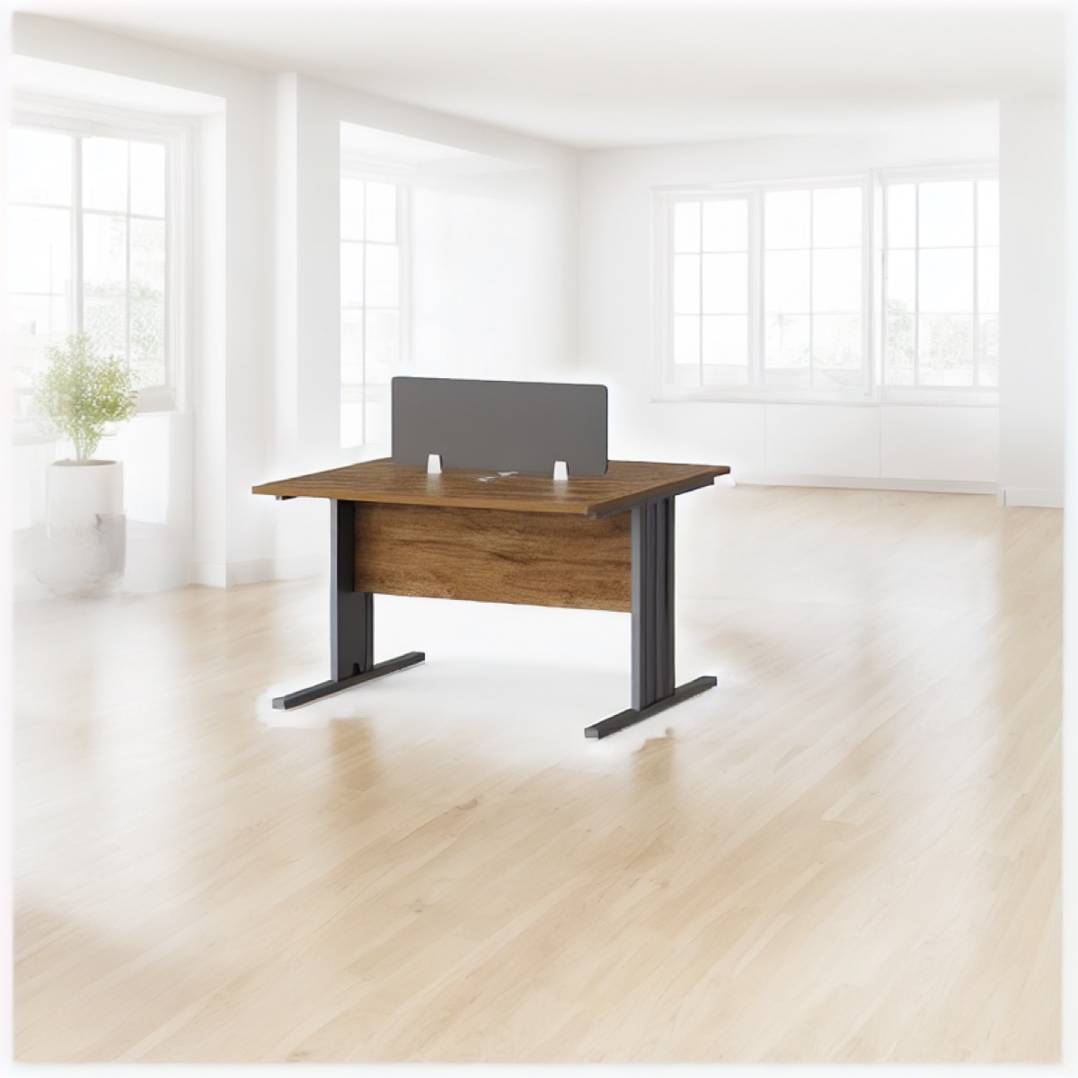 Staff Desk with Privacy Partition — office scene