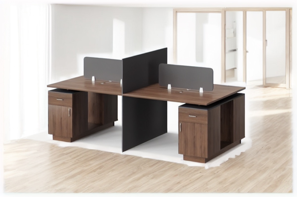 4-Seat Office Workstation — office scene
