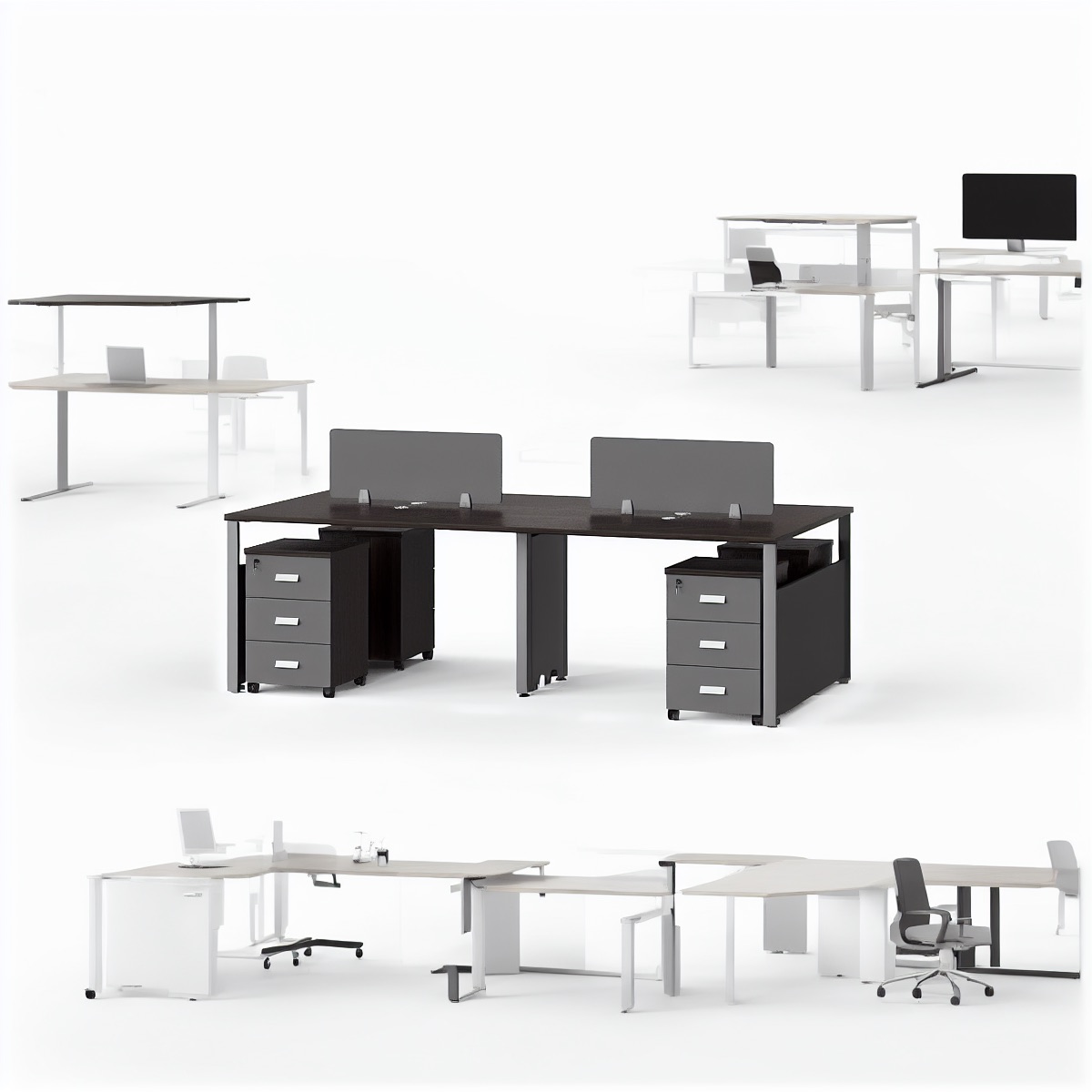 4-Seat Office Workstation — office scene