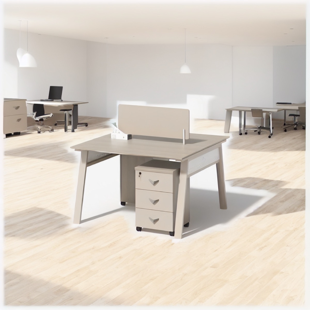 4-Person Office Workstation — office scene