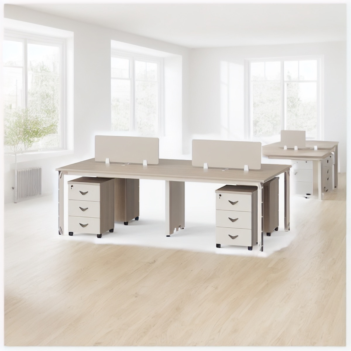 Office Workstation Beige — office scene