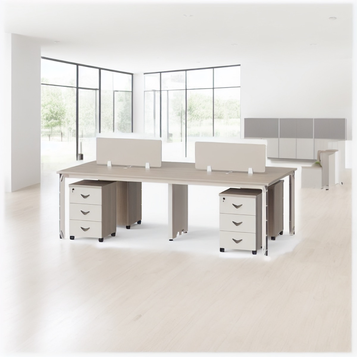 Office Workstation Beige — office scene