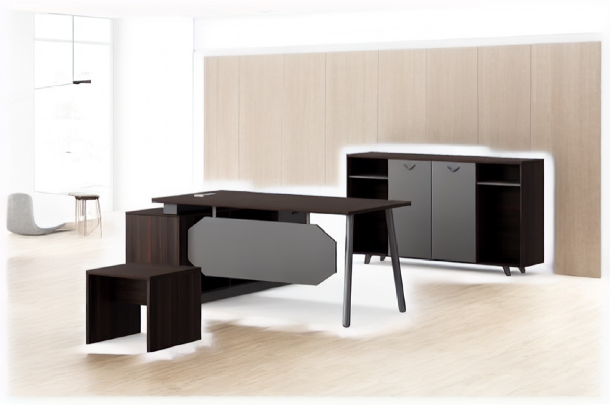 Meja Eksekutif L-Shape — situasi kantor