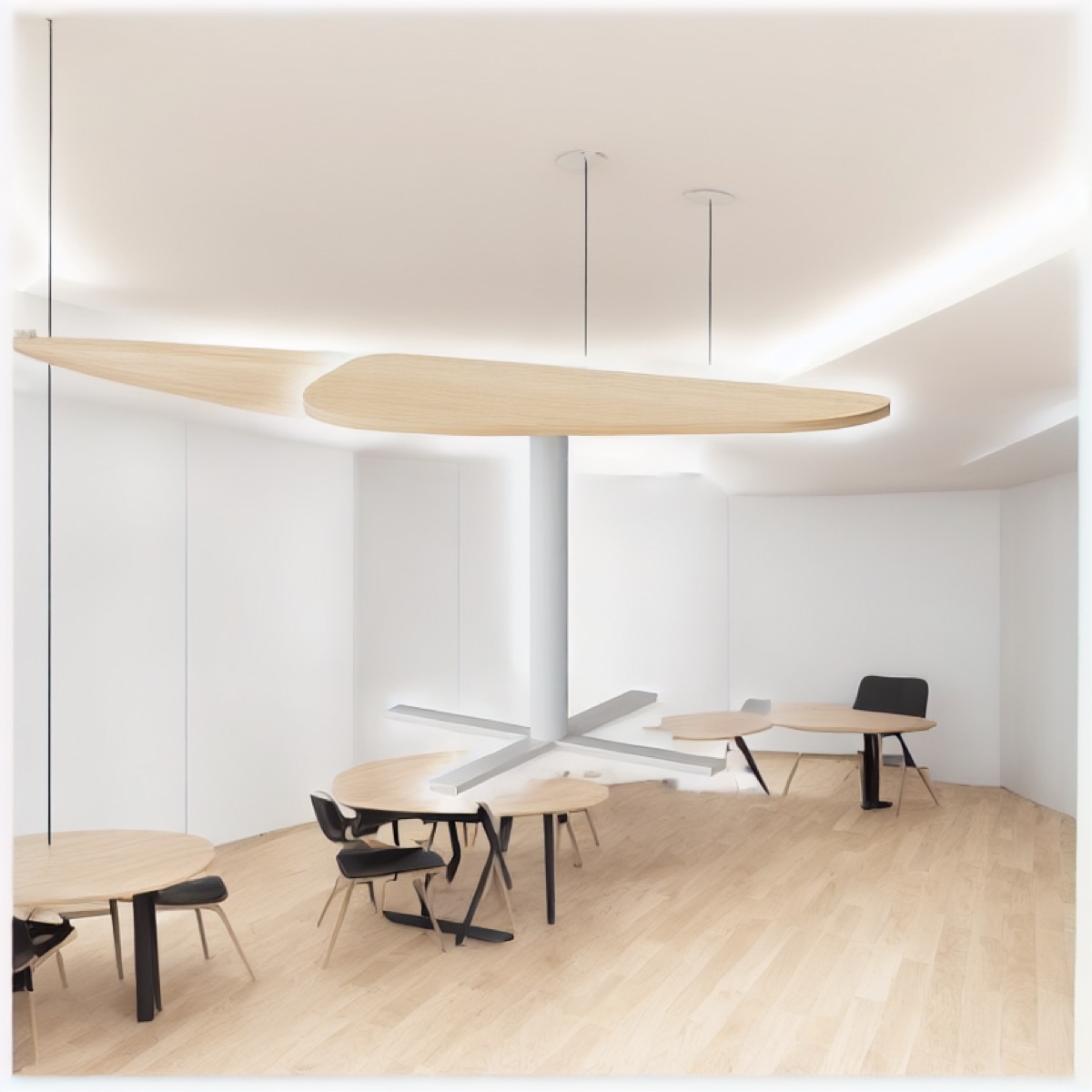 Semi-Circular Discussion Table X-Base — office scene