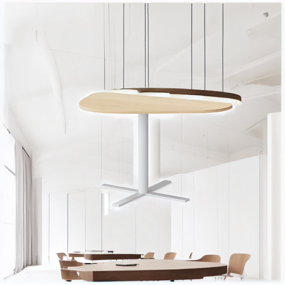 Semi-Circular Discussion Table X-Base — office scene