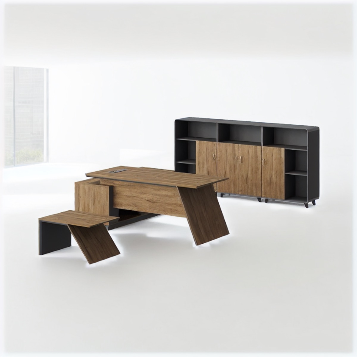 L-Shape Executive Desk, Full Finish Range — office scene