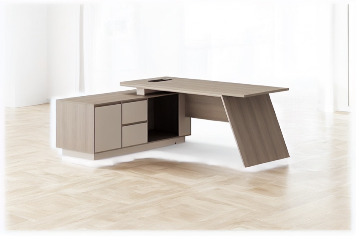 Asymmetric L-Shape Director Desk — office scene
