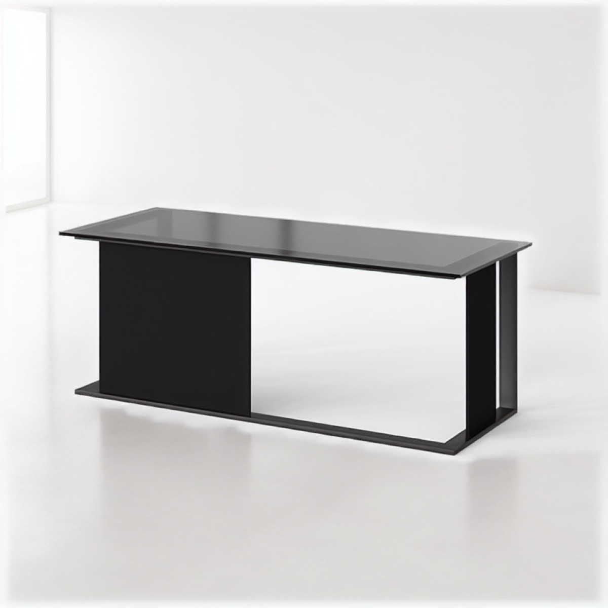 Meja Eksekutif L-Shape + Side Cabinet — situasi kantor