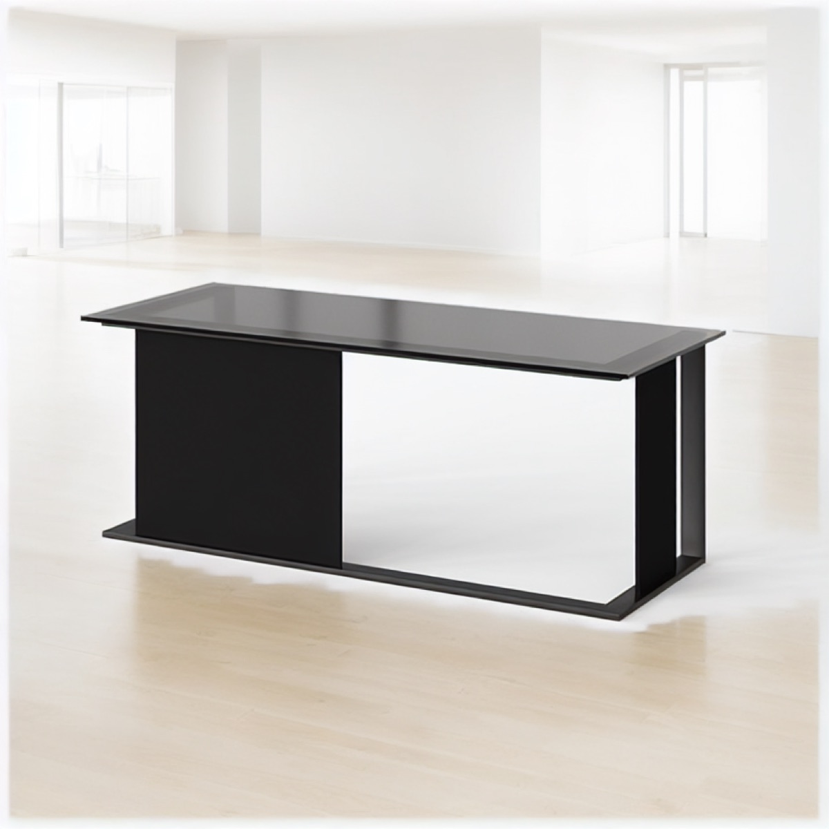 Meja Eksekutif L-Shape + Side Cabinet — situasi kantor
