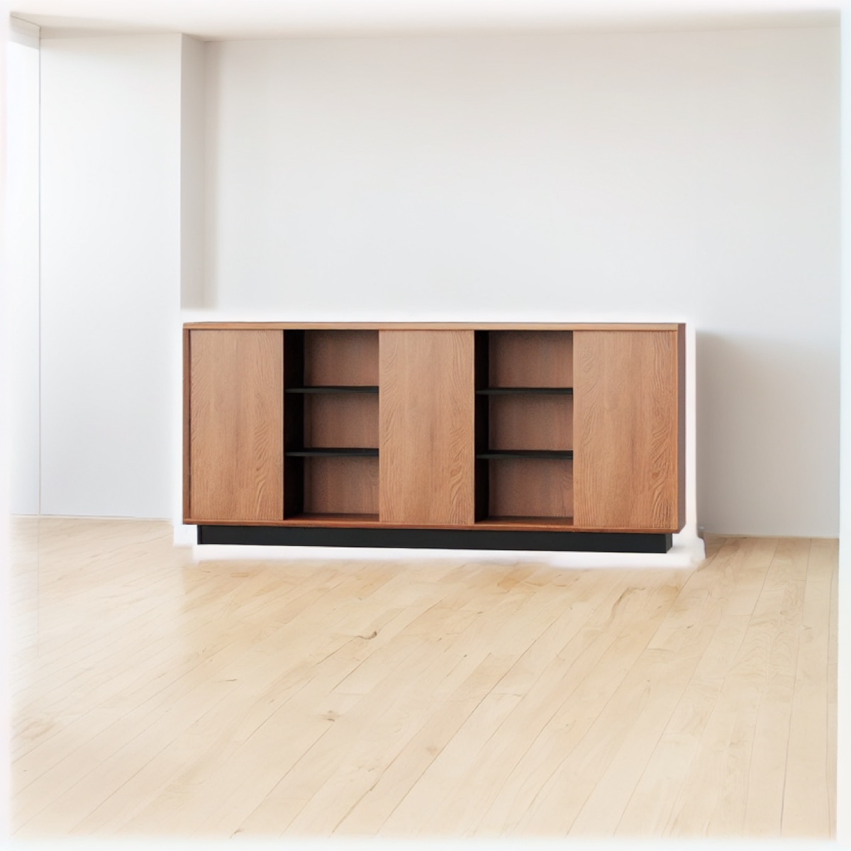 Office Side Cabinet with Open Shelf + Door — office scene