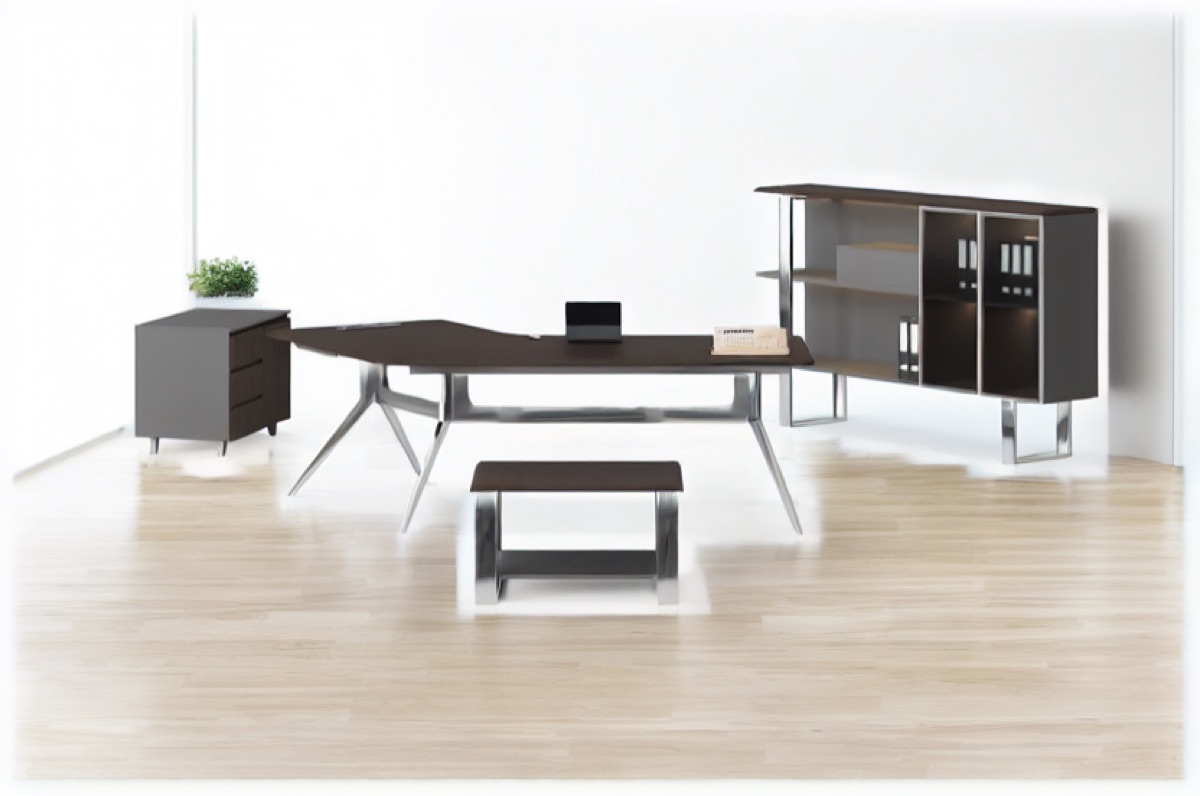Meja Eksekutif Set Kabinet 2400 mm — situasi kantor