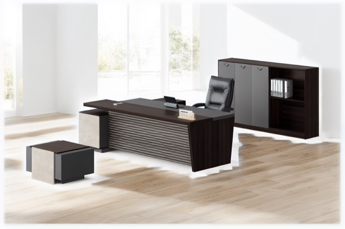 Executive L-Desk + Cabinet Set — office scene