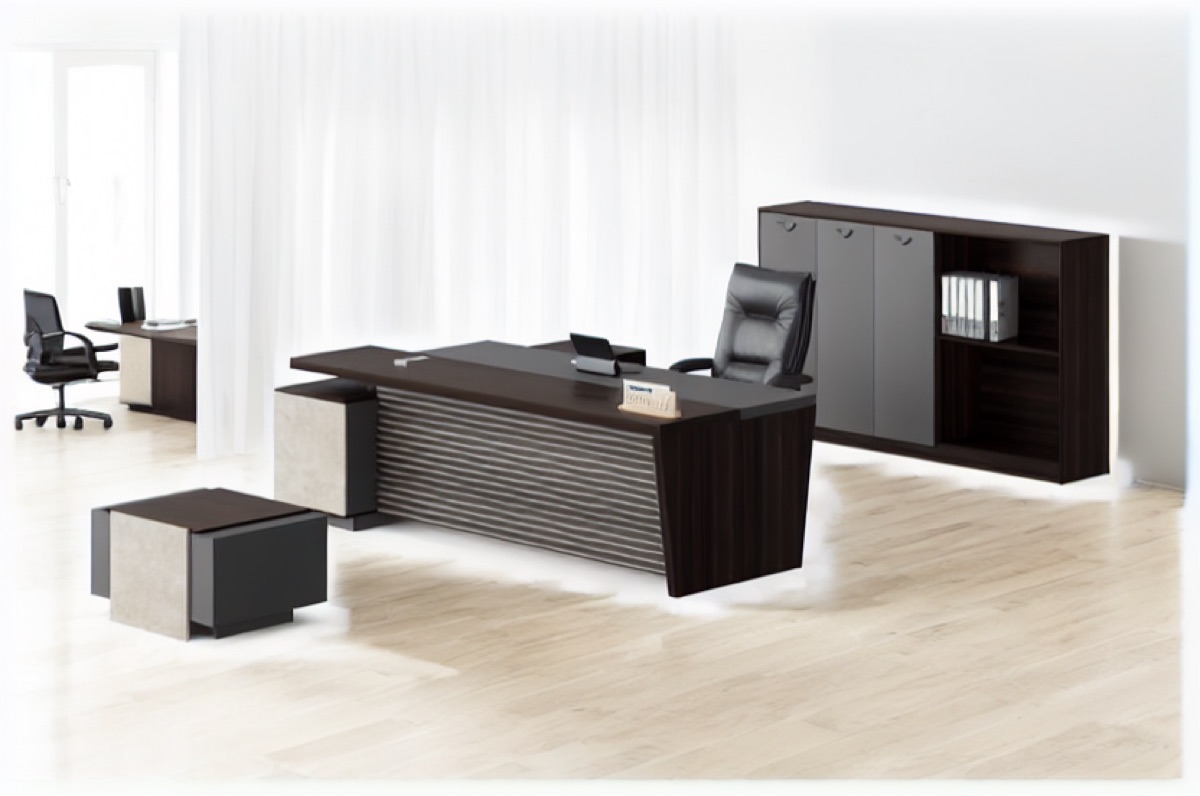Executive L-Desk + Cabinet Set — office scene
