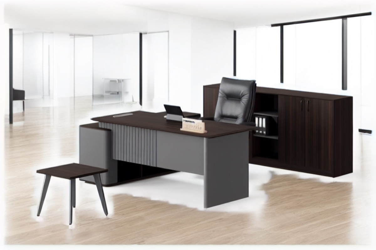 Meja Eksekutif L-Shape 2000 mm — situasi kantor