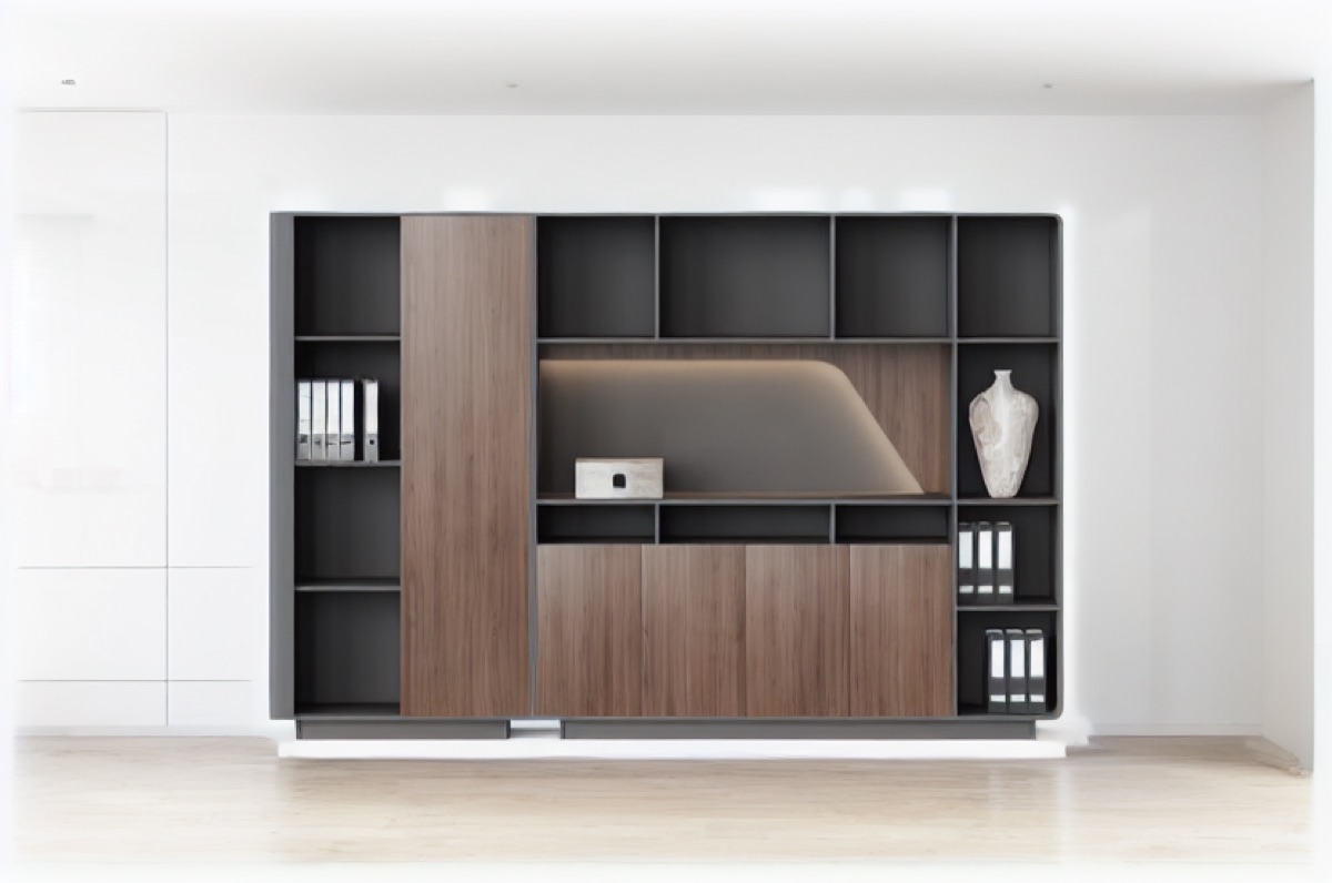 Rak Buku Kantor Niche LED — situasi kantor