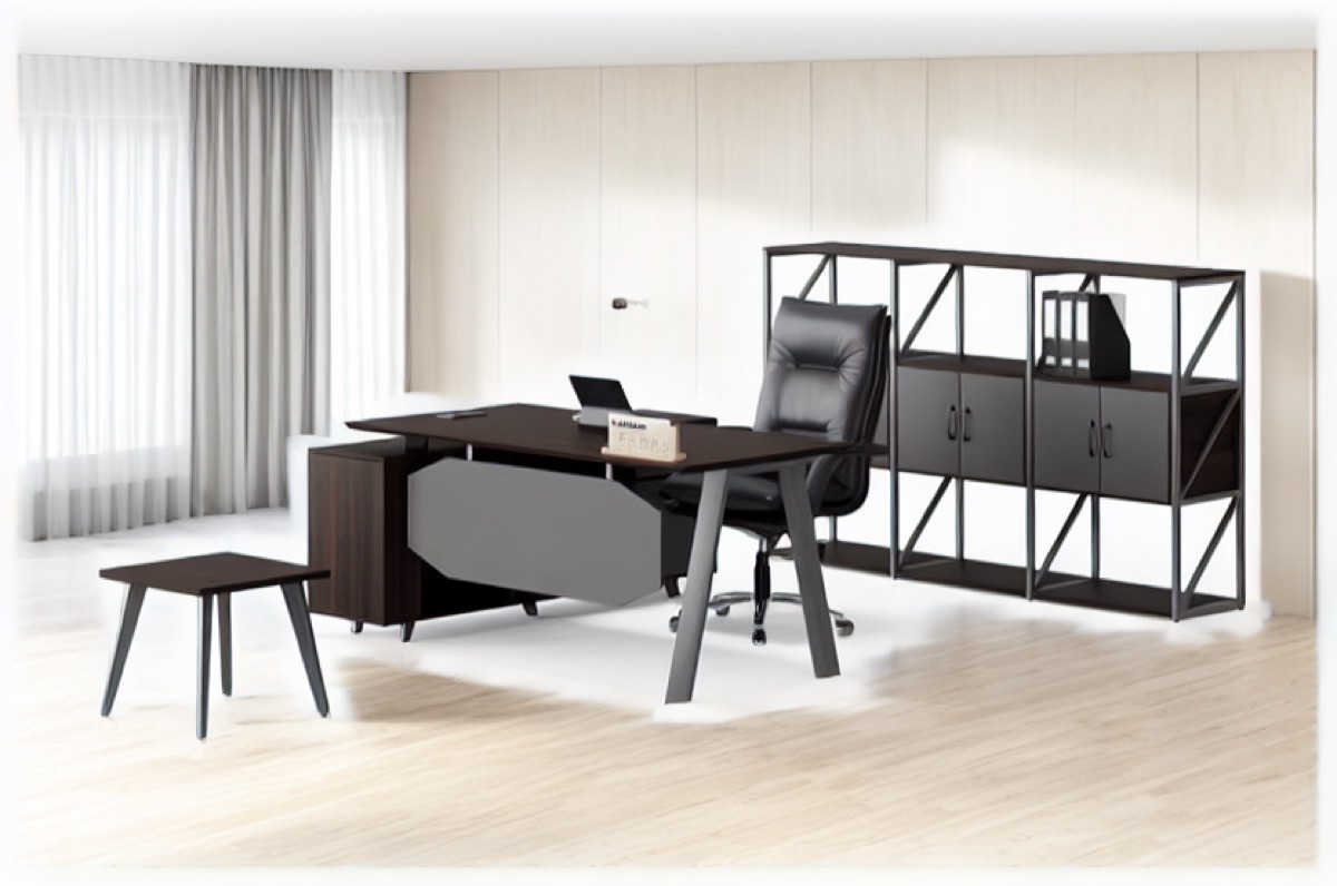 Meja Eksekutif L-Shape — situasi kantor