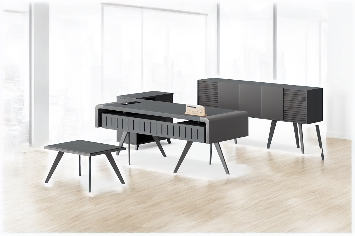 Staff Desk with Side Cabinet — office scene