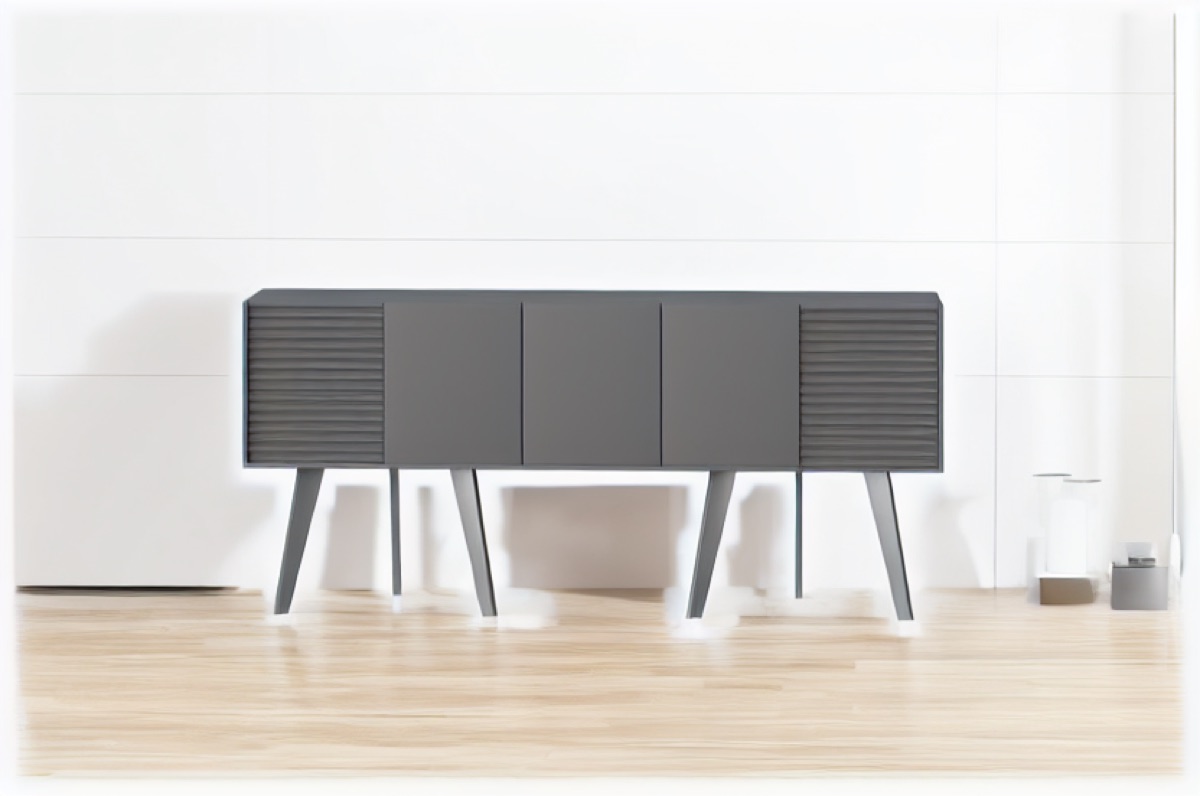 Office Cabinet Slat Panels + Tapered Legs — office scene