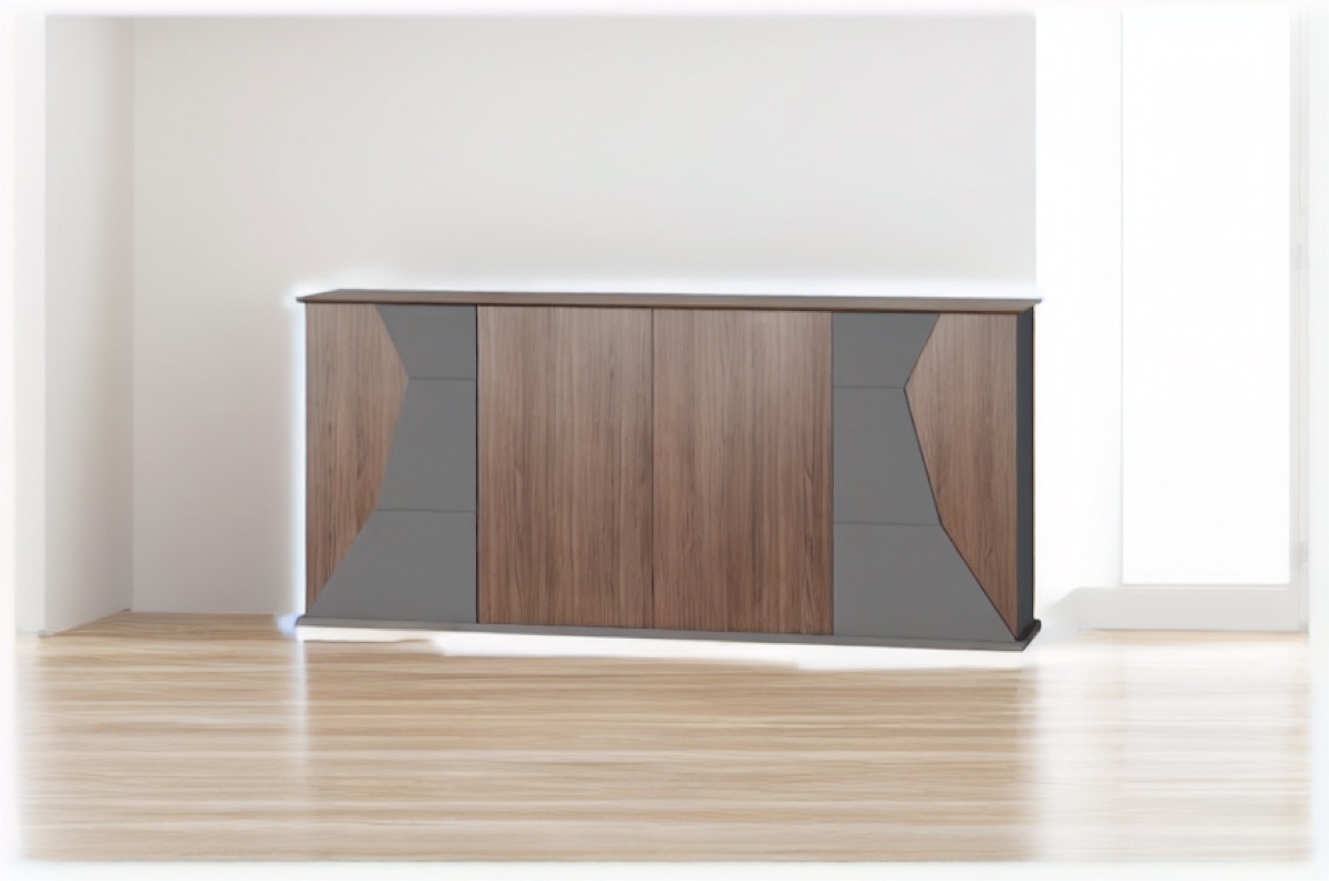Kabinet Kantor Panel Geometris Dua Warna — situasi kantor