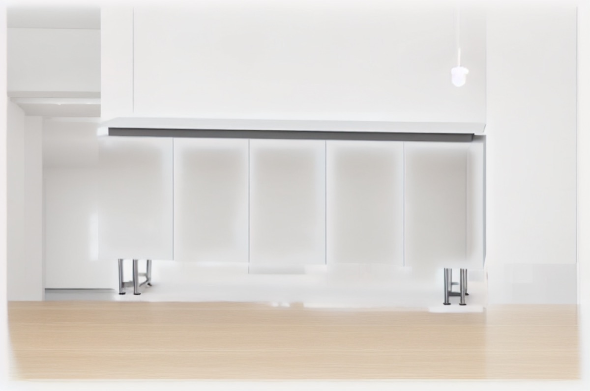 White Office Cabinet 5 Doors Metal Legs — office scene