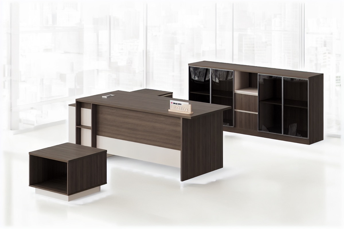Executive Desk + Side Cabinet — office scene