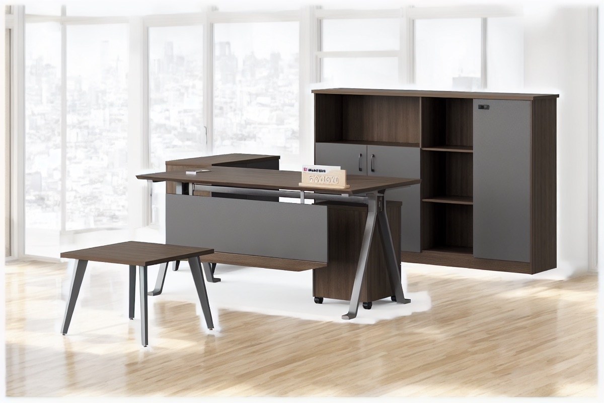 Meja Manajer + Kabinet — situasi kantor