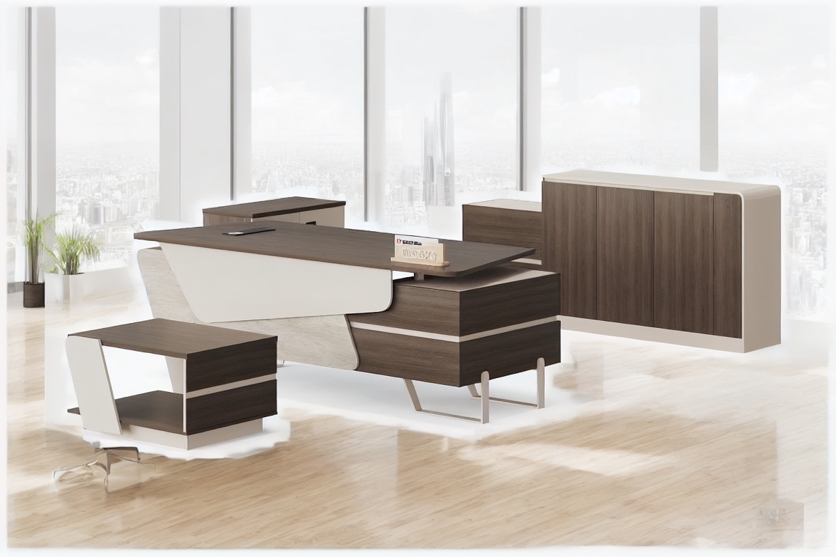 Meja Manajer + Kabinet — situasi kantor