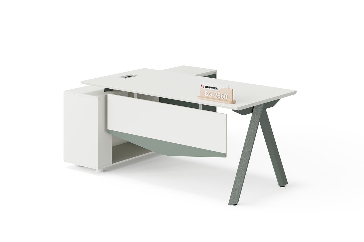Meja Eksekutif L-Shape — BG-2660L-W2 — BG Office Furniture